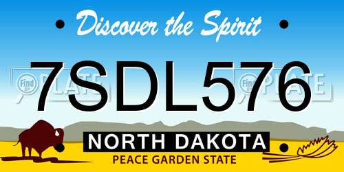 7SDL576 North Dakota License Plate