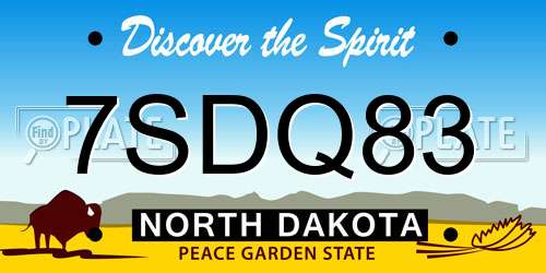 7SDQ83 North Dakota License Plate