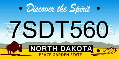 7SDT560 North Dakota License Plate
