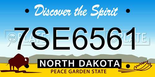7SE6561 North Dakota License Plate