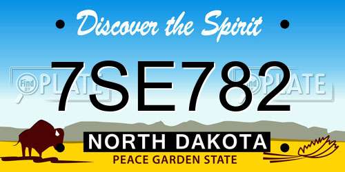 7SE782 North Dakota License Plate