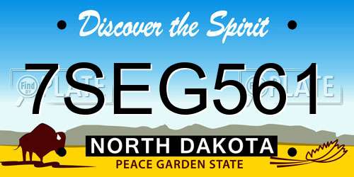 7SEG561 North Dakota License Plate