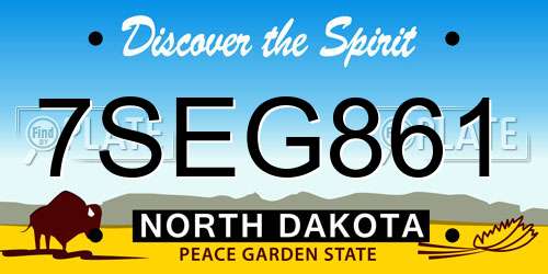 7SEG861 North Dakota License Plate