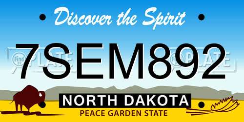 7SEM892 North Dakota License Plate