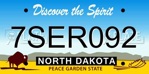 7SER092 North Dakota License Plate