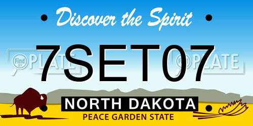 7SET07 North Dakota License Plate