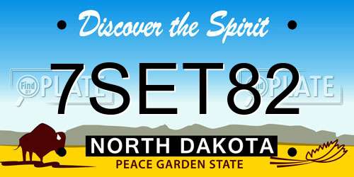 7SET82 North Dakota License Plate