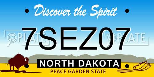 7SEZ07 North Dakota License Plate
