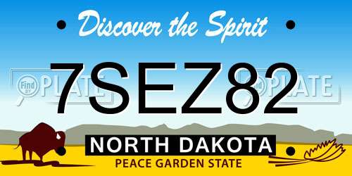 7SEZ82 North Dakota License Plate