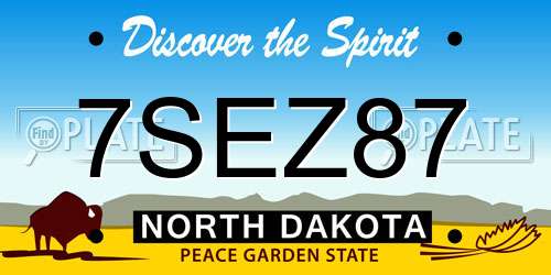 7SEZ87 North Dakota License Plate