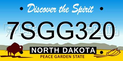 7SGG320 North Dakota License Plate