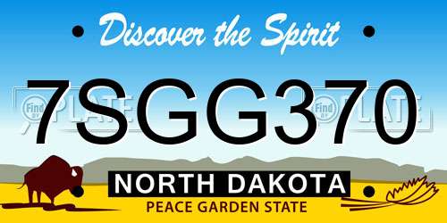 7SGG370 North Dakota License Plate