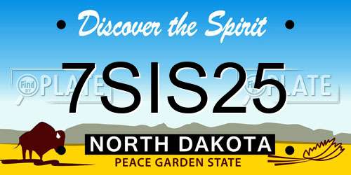 7SIS25 North Dakota License Plate