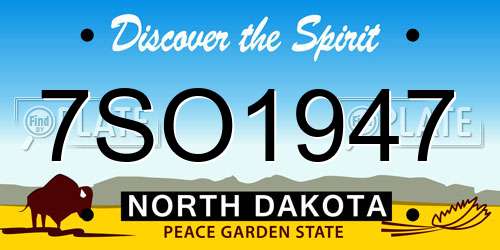 7SO1947 North Dakota License Plate