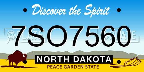 7SO7560 North Dakota License Plate