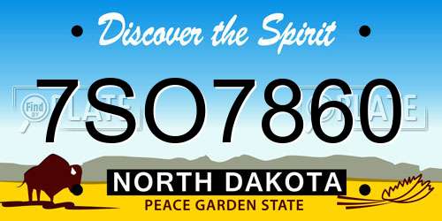 7SO7860 North Dakota License Plate