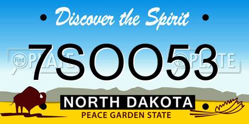 7SOO53 North Dakota License Plate