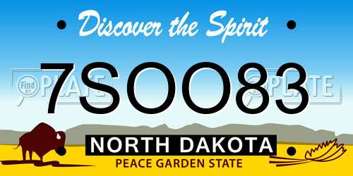7SOO83 North Dakota License Plate