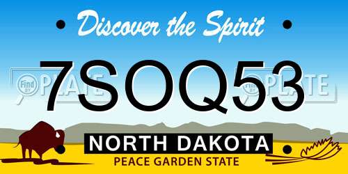 7SOQ53 North Dakota License Plate