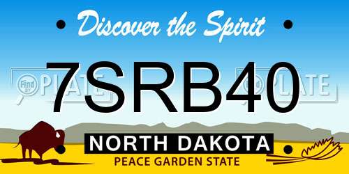 7SRB40 North Dakota License Plate