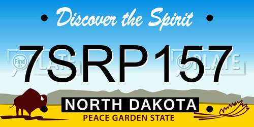 7SRP157 North Dakota License Plate