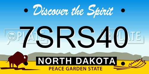 7SRS40 North Dakota License Plate