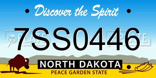 7SS0446 North Dakota License Plate