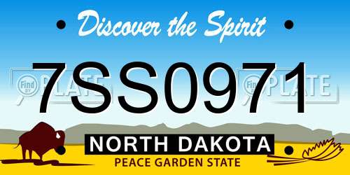 7SS0971 North Dakota License Plate