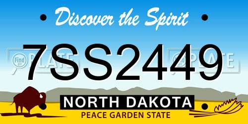 7SS2449 North Dakota License Plate