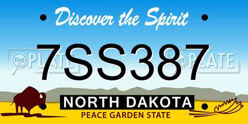 7SS387 North Dakota License Plate