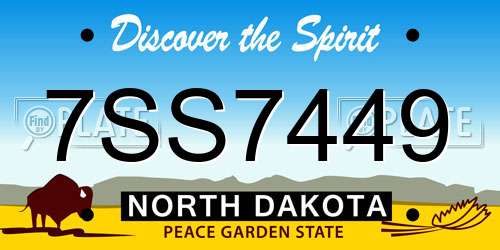 7SS7449 North Dakota License Plate