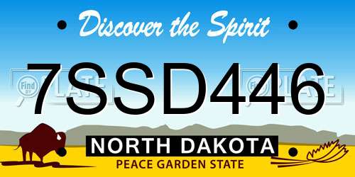 7SSD446 North Dakota License Plate