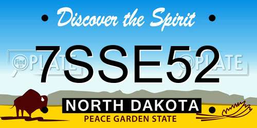 7SSE52 North Dakota License Plate