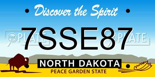 7SSE87 North Dakota License Plate