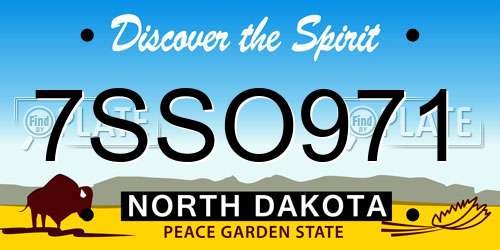 7SSO971 North Dakota License Plate