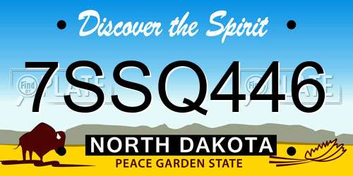 7SSQ446 North Dakota License Plate