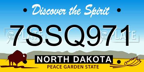 7SSQ971 North Dakota License Plate