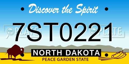 7ST0221 North Dakota License Plate