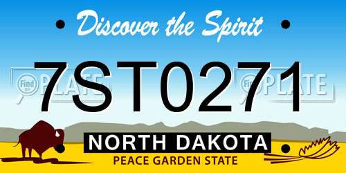7ST0271 North Dakota License Plate