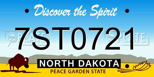 7ST0721 North Dakota License Plate