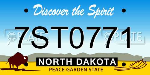 7ST0771 North Dakota License Plate