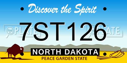 7ST126 North Dakota License Plate