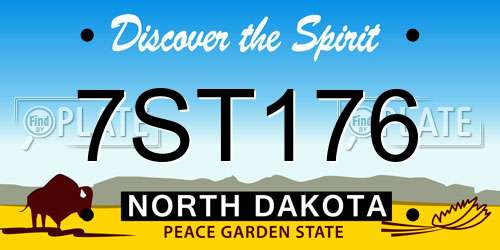 7ST176 North Dakota License Plate