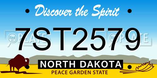 7ST2579 North Dakota License Plate