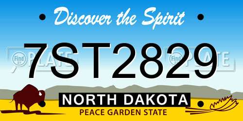 7ST2829 North Dakota License Plate