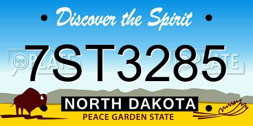 7ST3285 North Dakota License Plate