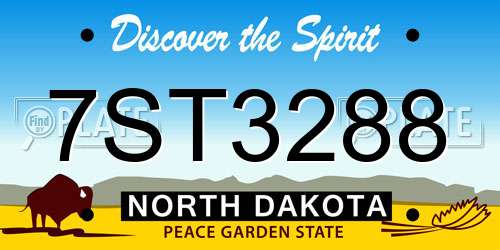 7ST3288 North Dakota License Plate
