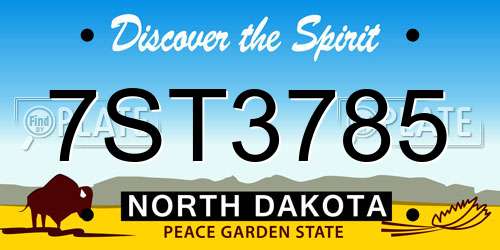 7ST3785 North Dakota License Plate