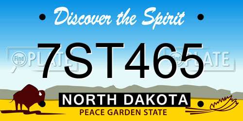 7ST465 North Dakota License Plate