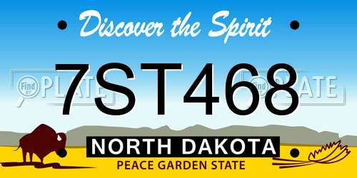 7ST468 North Dakota License Plate